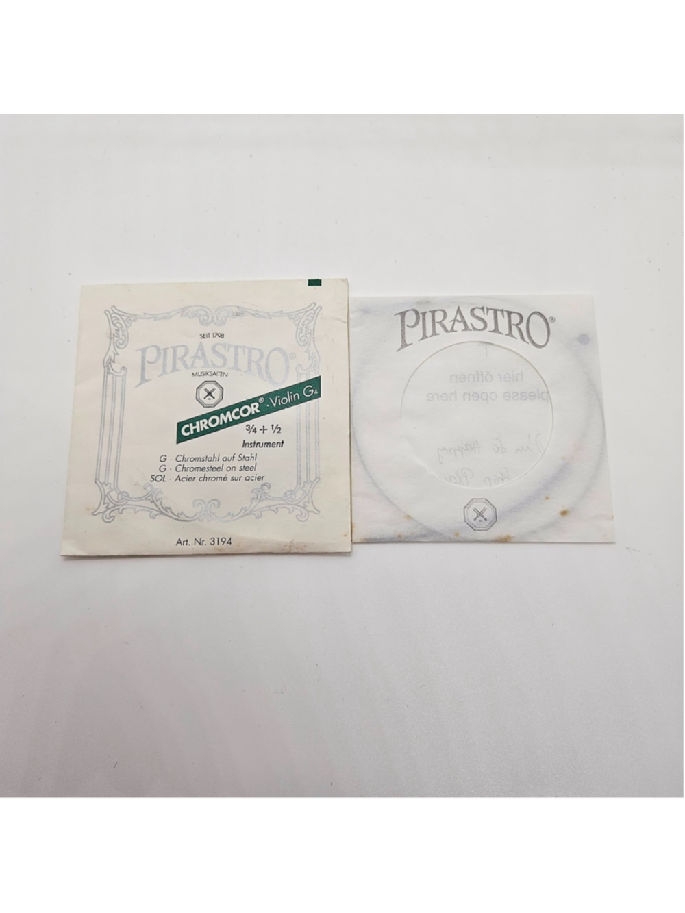 Pirastro Chromcor Violin G String 3/4 + 1/2 Instrument Chromesteel No. 3194